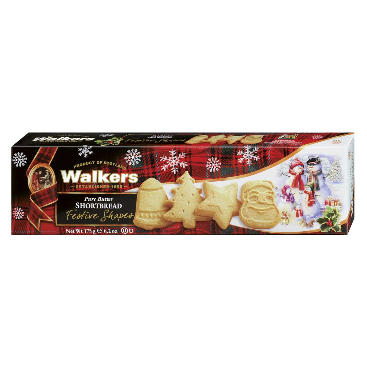 Walkers Shortbread – Festive Shapes Shortbread 175g.