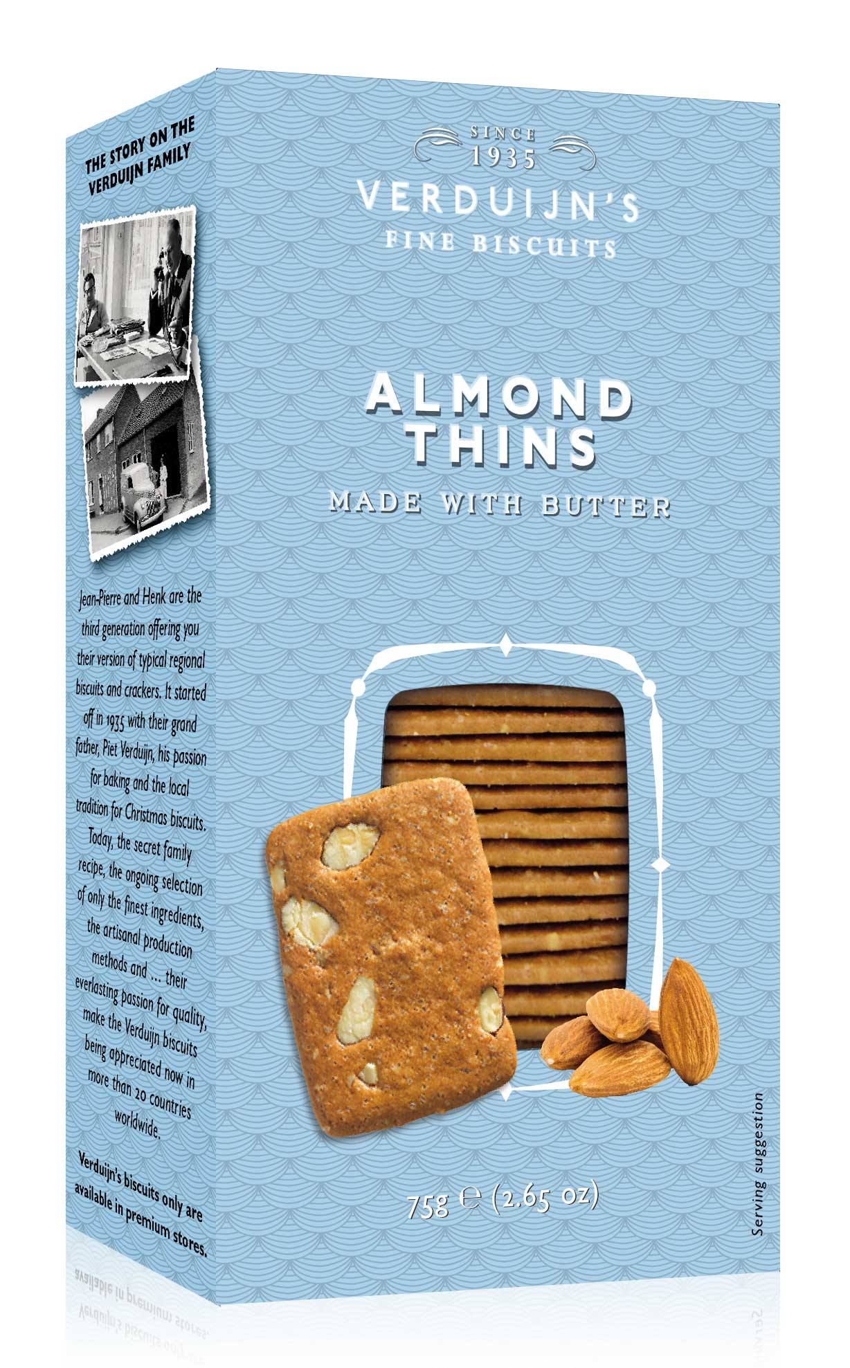 Verduijn´s Fine Biscuits Almond Thins 75g.